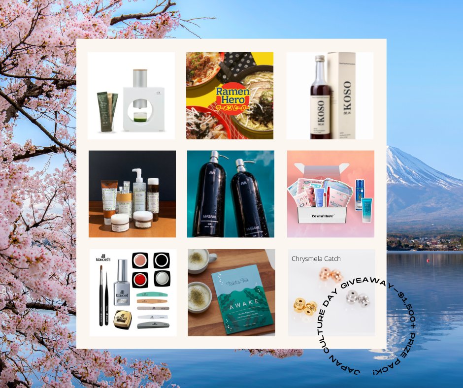 lovemasamihair's tweet photo. Join our #Japanese Culture Day #giveaway!
We've teamed up with brands that embrace Japanese-inspired ingredients and innovation in beauty, health &amp; wellness. Prizes worth over $1500!  ⁠
Details and rules are on our IG @lovemasamihair
#japan #japaneseculture #sweepstakes #jbeauty https://t.co/Ry80B2TYIu