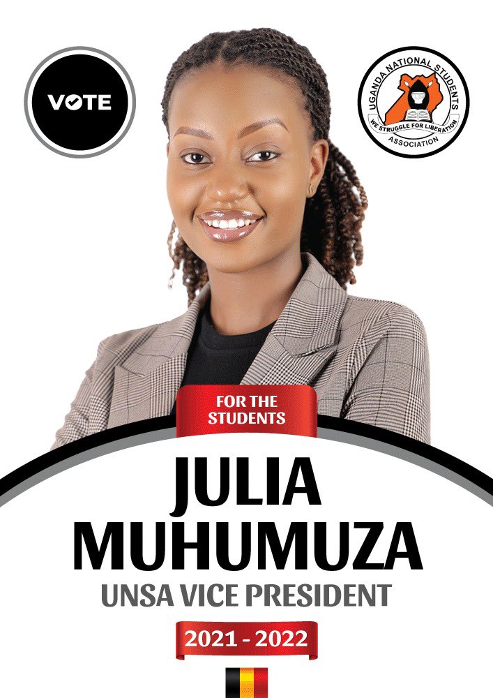 JuliaMuhumuza's tweet photo. I have been elected to serve the entire students’ fraternity as Vice President at the Uganda National students Association #UNSAdecides2021 https://t.co/Tce2kqk7I5
