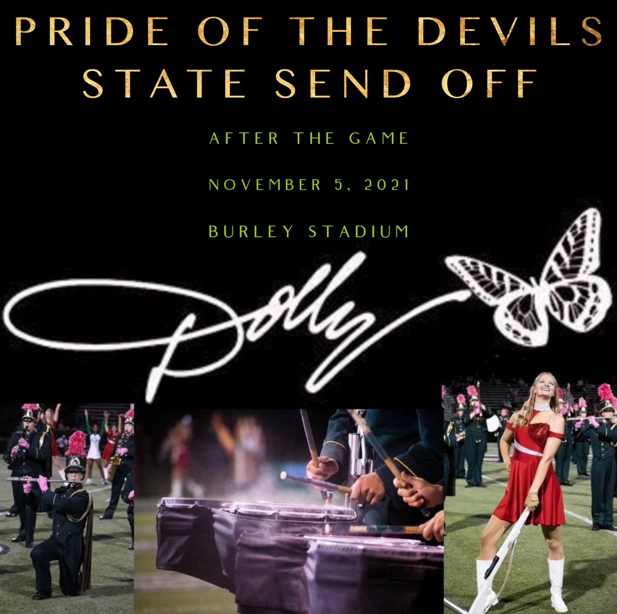 Prideofdevils's tweet photo. Join us on the field after the game to make a tunnel for the band as they leave the stadium to pack up and head to Smyrna for the Div II State Marching Band Championship!! https://t.co/VONqdnAgIG