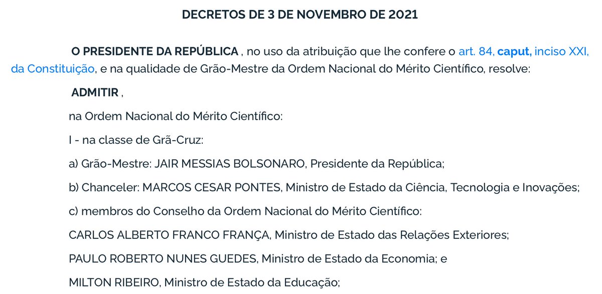 thiagosgbr's tweet photo. O presidente decidiu conceder condecorações científicas a ele mesmo e ao gabinete de ministros.

O que vocês acham, eles merecem? https://t.co/bAEz8fTrBv