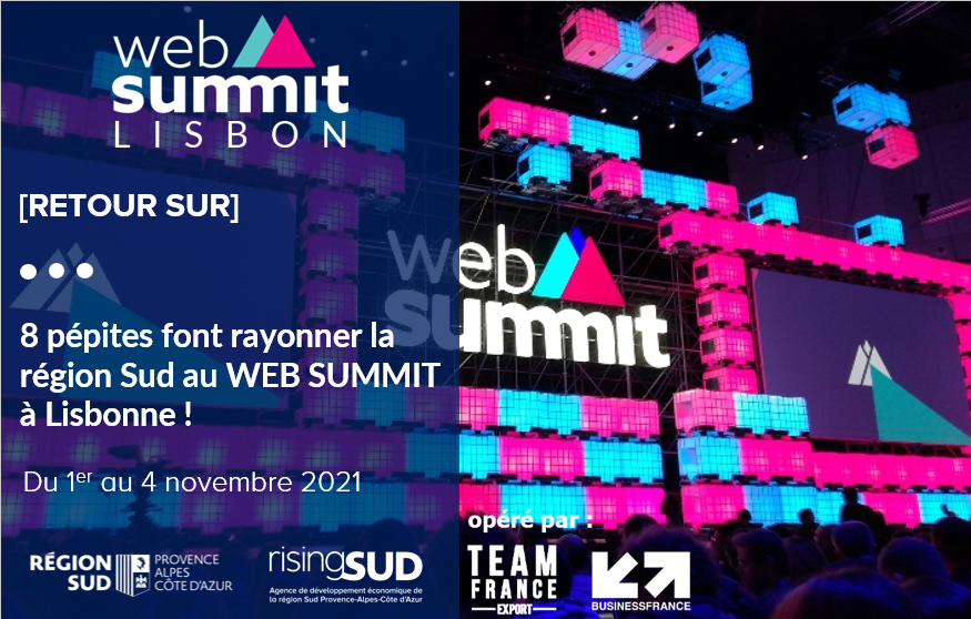 risingSUD's tweet photo. 🌎📢 8 pépites* font rayonner la région Sud au @WebSummit à Lisbonne !

📢Lire la suite : https://t.co/X3ffLH6GSU

@nanabaofficiel, @Prohacktiv3, @BobeeSpot, @TimeNjoy, @FAIRVISION_FR, #GreenScoreCapital, #SensoriaAnalytics &amp; #HDSigns.

✍️@risingSUD : @Arnaud_Bln https://t.co/4JFsEfVp6r