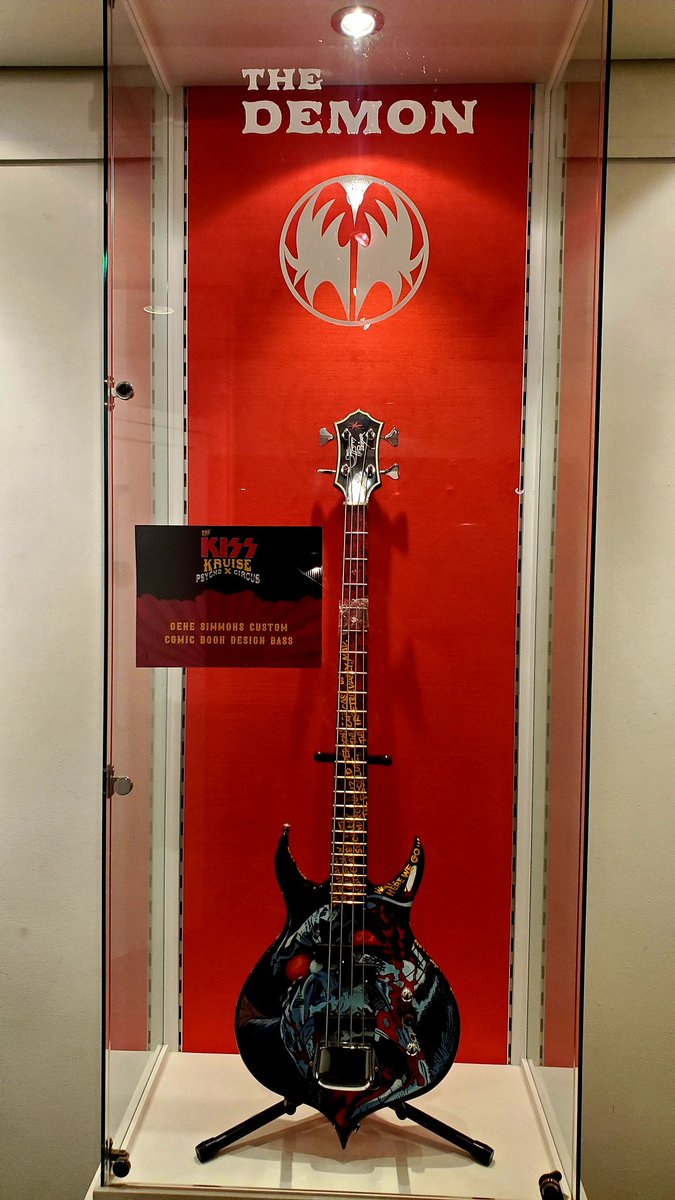 kiss's tweet photo. This #KISS arsenal of instruments rocked the #KISS Museum onboard @TheKISSKruise X. https://t.co/msFQT1D1SI