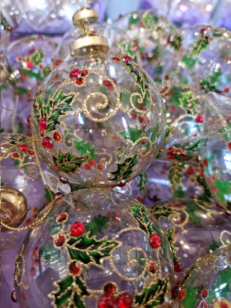 New Christmas  baubles in the Lavender gift shop