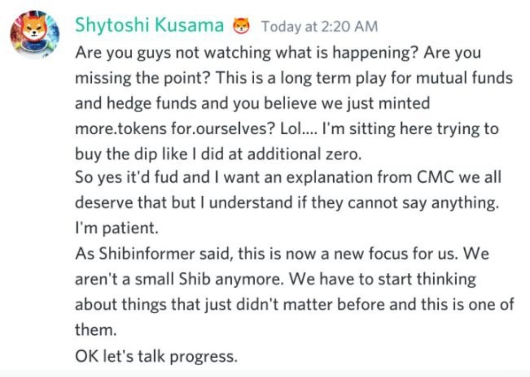 Magus_of_Mind's tweet photo. #SHIB - Shytoshi Kusama clarification and latest https://t.co/v0GbyMkr98