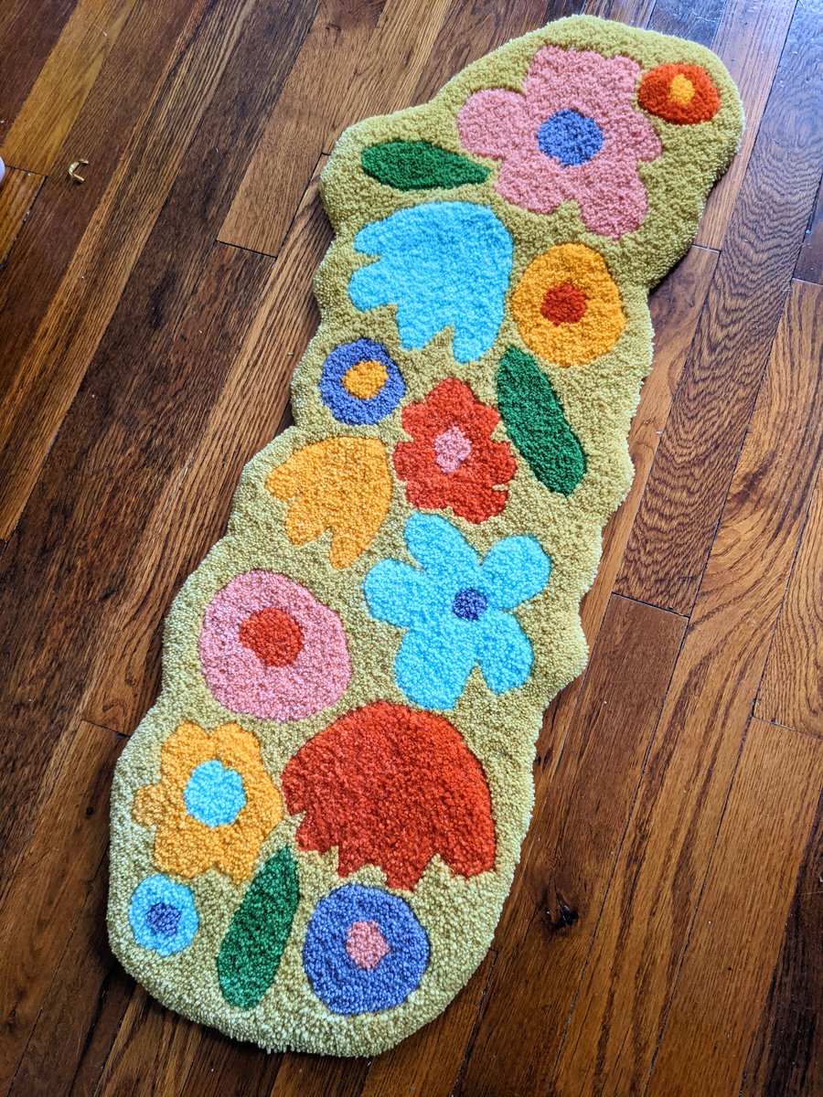 Here are three #tufted rugs that will be for sale in the next few weeks via the <a href="/mecaart/">Maine College of Art & Design</a>  Holiday Sale, and also one rug that I'm keeping because I'm so pumped with how it came out and I need it to live with me forever (but currently making more!)