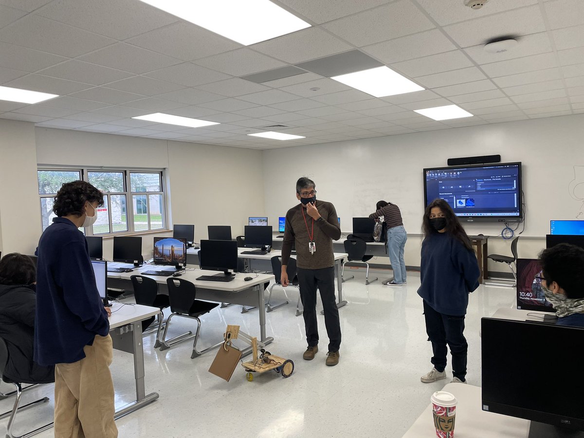 DVISD_EdTech's tweet photo. We are #DVProud of our @DVISD_DVHS #DVISD_Robotics students. Getting ready for the @BESTRobotics competition and providing thoughtful feedback on a district vertically aligned robotics plan. 💕🤖👩🏻🔧 @DVISD_CTE https://t.co/gDcKHwnwct