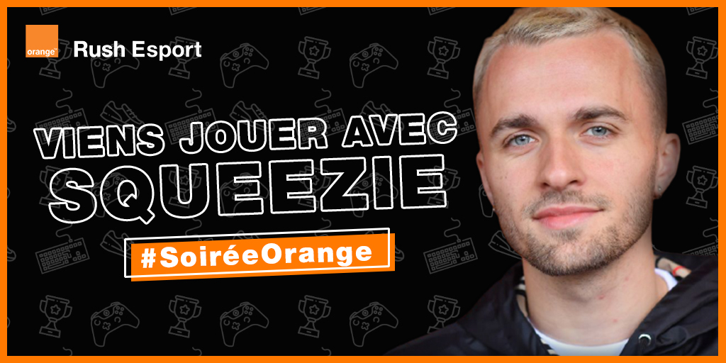 RushEsport's tweet photo. 🎁[CONCOURS] Une petite game en live avec @xSqueeZie jeudi prochain (11/11), ça te dit ? 😏

Pour participer, Balance des 🔥 avec le hashtag #SoiréeOrange dans les commentaires !

Présélection des gagnants le lundi 8 Novembre ! https://t.co/LIYJRofpbn