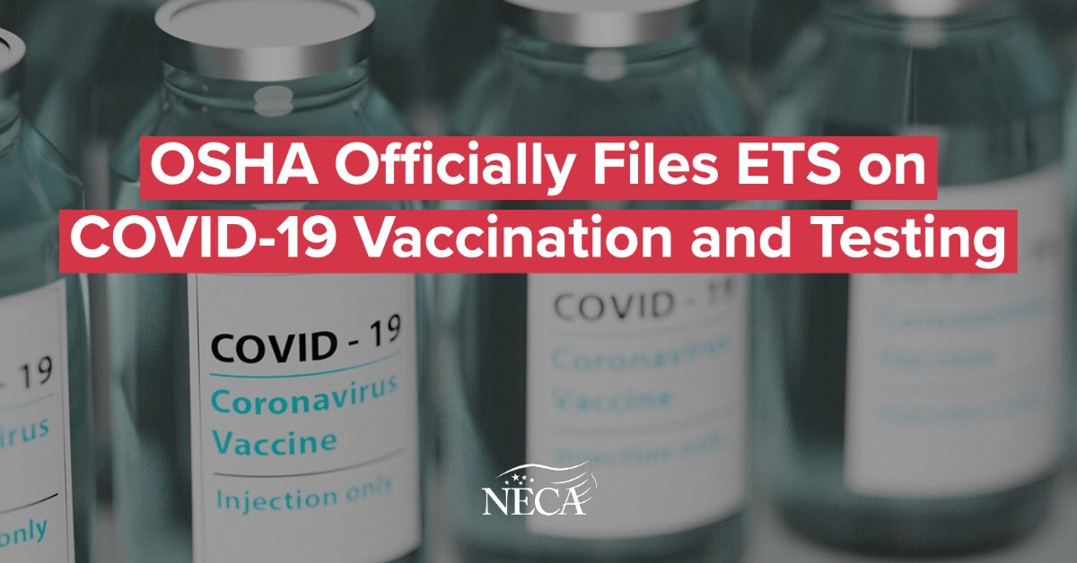 Today, <a href="/OSHA_DOL/">OSHA_DOL</a> officially filed its emergency temporary standard (ETS) on COVID-19 Vaccination and Testing.

Read more on what this means 🔗 hubs.ly/H0-D85c0