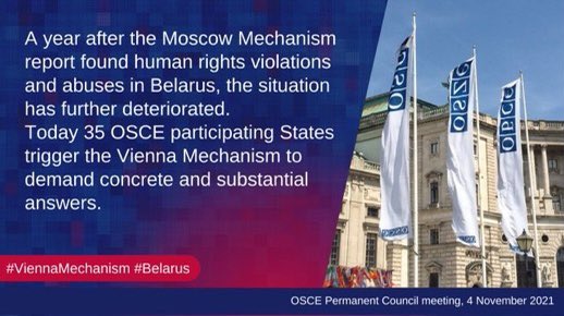 Today 35 #OSCE states 🇦🇱🇦🇹🇧🇪🇧🇬🇨🇦🇭🇷🇨🇾🇨🇿🇩🇰🇪🇪🇫🇮🇫🇷🇩🇪🇬🇷🇭🇺🇮🇸🇮🇪🇮🇹🇱🇻🇱🇹🇱🇺🇲🇹🇲🇪🇳🇱🇲🇰🇳🇴🇵🇹🇷🇴🇸🇰🇸🇮🇪🇸🇨🇭🇬🇧🇺🇦🇺🇸 invoked the #ViennaMechanism to request answers from #Belarus on continued serious human rights violations and abuses.

I delivered our joint statement @OSCE: gov.uk/government/spe…