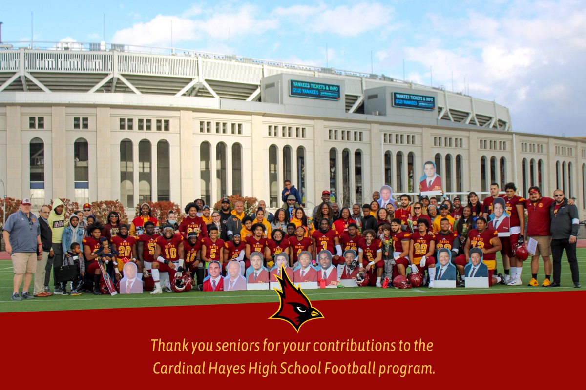 CardinalHayes's tweet photo. Last Saturday we celebrated our seniors and their contributions to our football program. The team was led by Duke Bound QB Henry Belin IV who threw for 368 yards and 4 touchdowns.
#UpHayes #HayesFB #CardinalHayes #TheBronx https://t.co/hltF2WQlsO