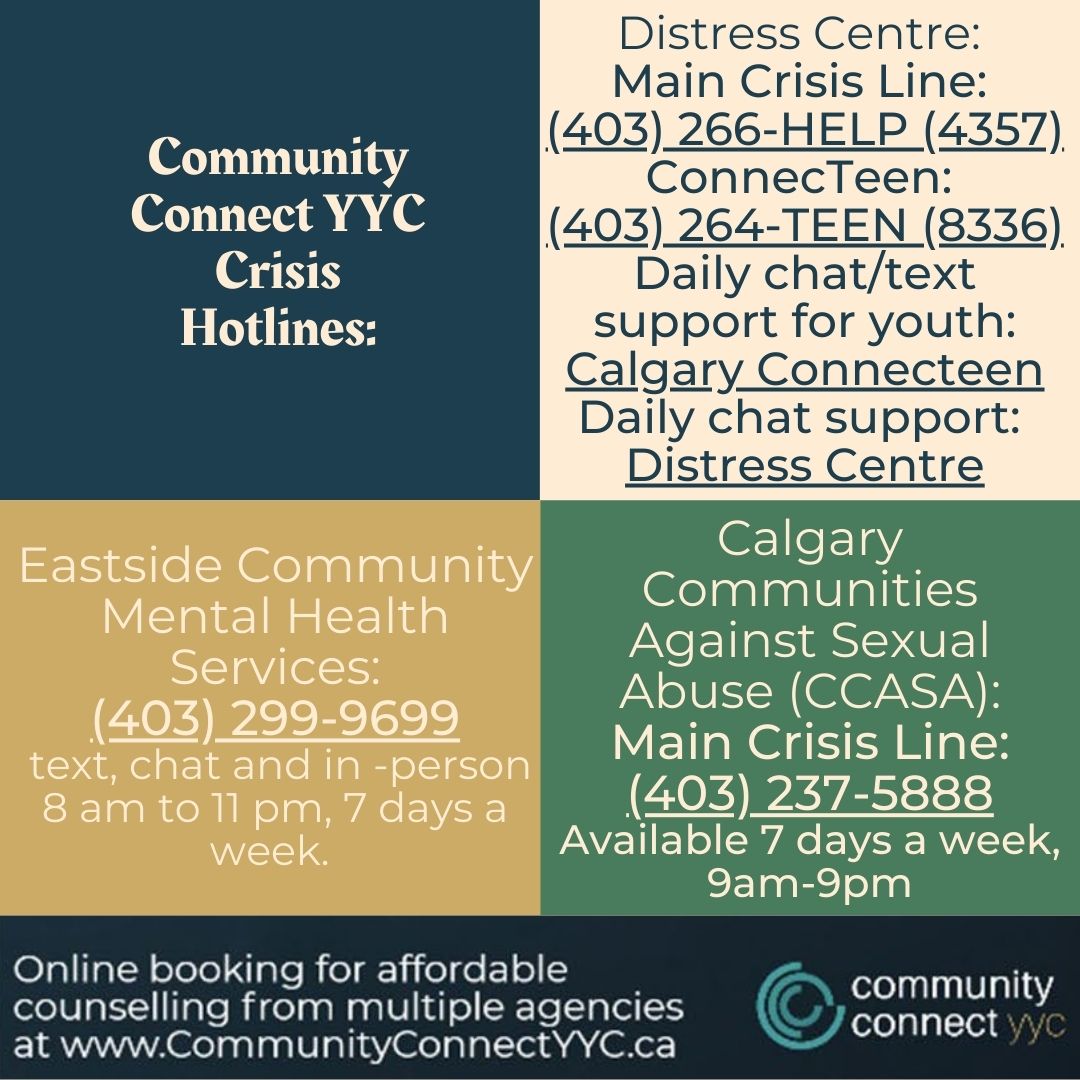 CommConnectYYC's tweet photo. #CommunityConnectYYC has launched its crisis page line. If you need immediate assistance call 911 or go to your nearest hospital.  If you are in crisis and need support, help is available. https://t.co/Ofpmbr6pMY