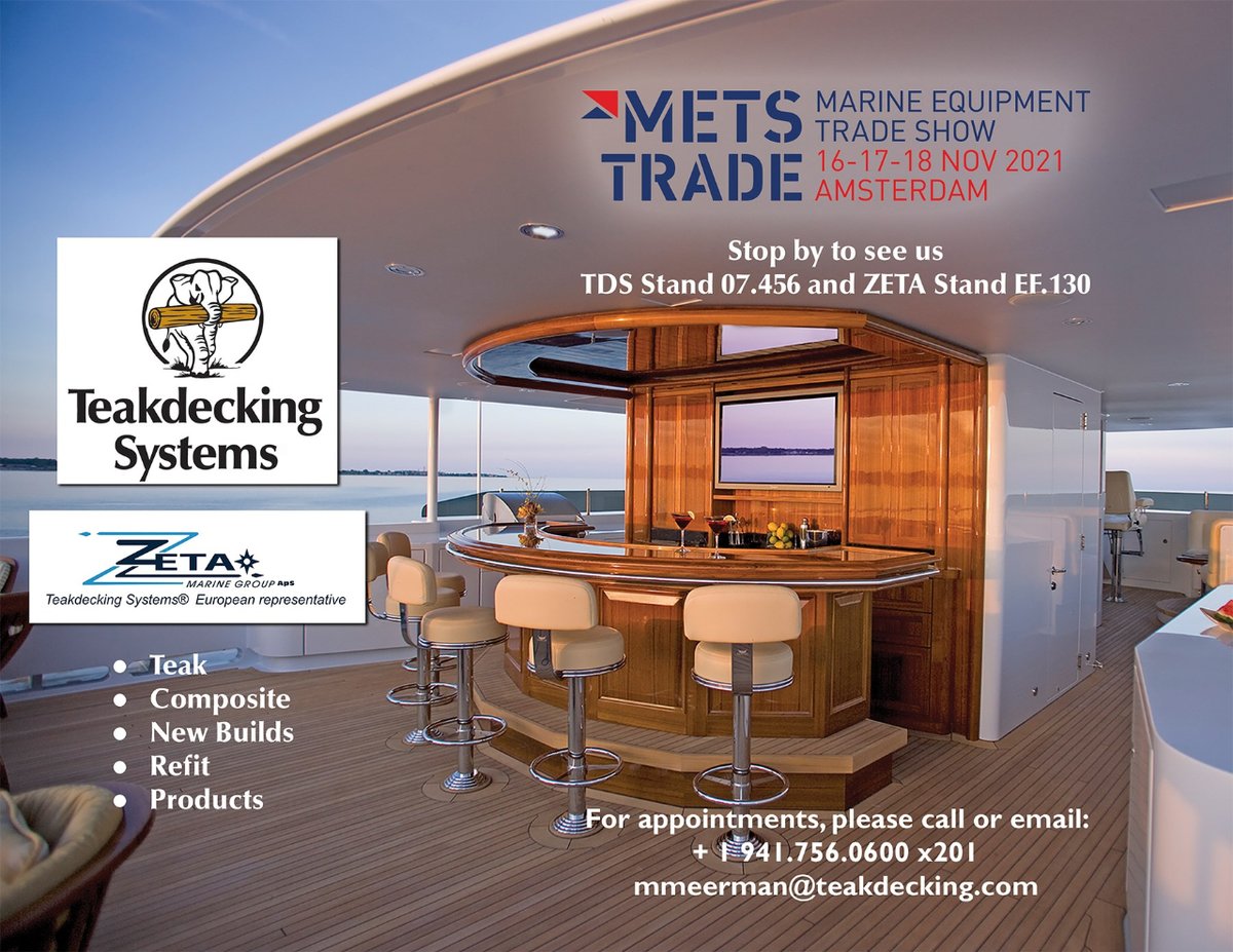 directeck's tweet photo. Nous serons présents sur le stand de @TeakdeckingSystemsInc en tant que distributeur France au METS TRADE à Amsterdam, du 16, 17 et 18 novembre 2021. Venez nous rencontrer pour un échange convivial et pour toutes demandes sur les produits Teakdeking Systems. #metstrade #amsterdam https://t.co/W1M1BjNUXk