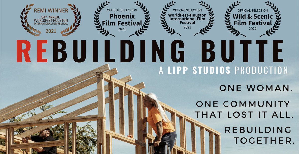 amandalipp's tweet photo. Join me for the debut of my latest short doc REBUILDING BUTTE. This film follows a heartfelt tiny house project in response to the deadliest fire in CA history - The Camp Fire - that destroyed Paradise. Get tickets for drive-in and virtual this Sat &amp; Mon! https://t.co/nmyOvpGOzz https://t.co/uDfHLV8jfI