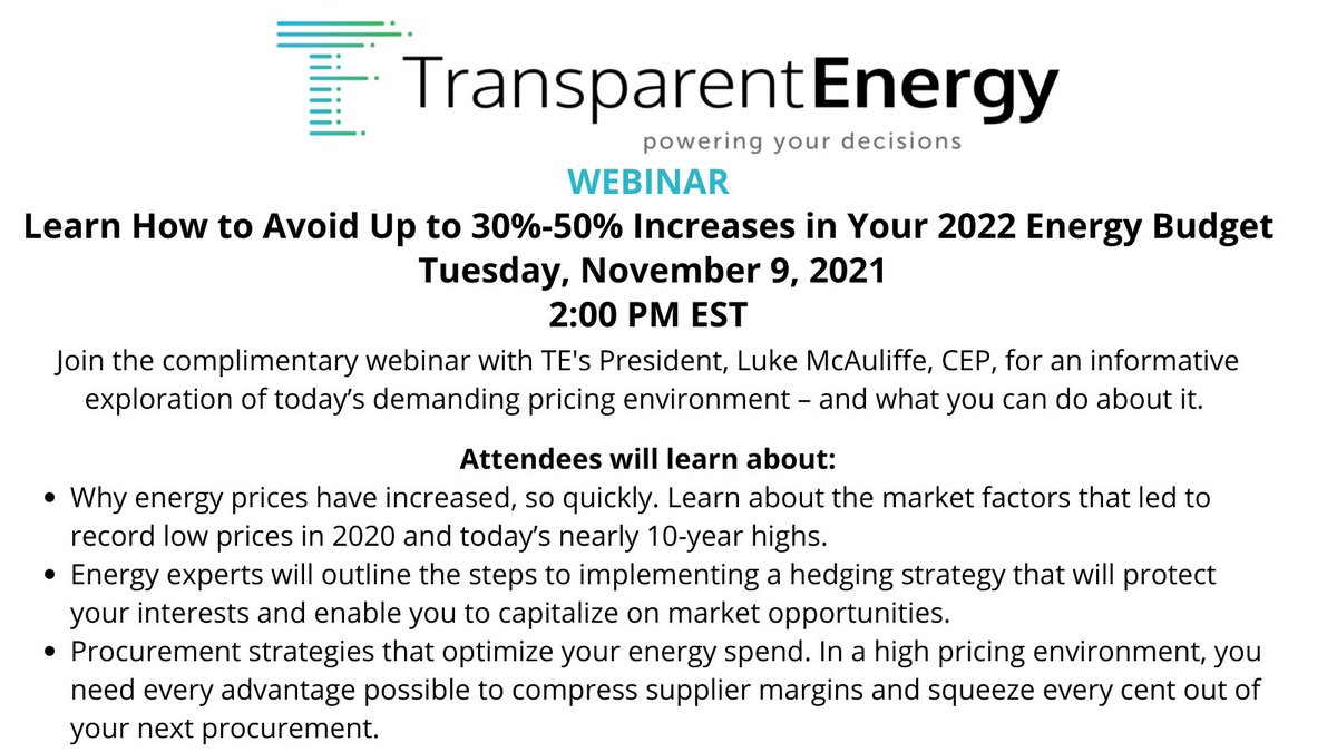 SWMeatAssn's tweet image. Tired of high energy prices? Register for Transparent Energy's complimentary webinar to learn more on how to save on your 2022 energy budget. Register here bit.ly/3mMBhRz