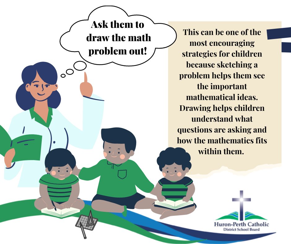 HPCDSB's tweet image. Unsure of the best way to help a child with their math school work? #drawitout #mathstrategies