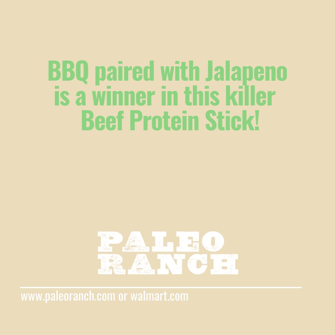 PaleoRanch's tweet photo. This combo of Jalapeño and BBQ is off the charts in this Grass-Fed Beef Protein Stick!

#paleodiet #paleolifestyle #eat #healthysnacks #workout #motivated #thursday #thursdaythoughts https://t.co/MM449Ap3fI