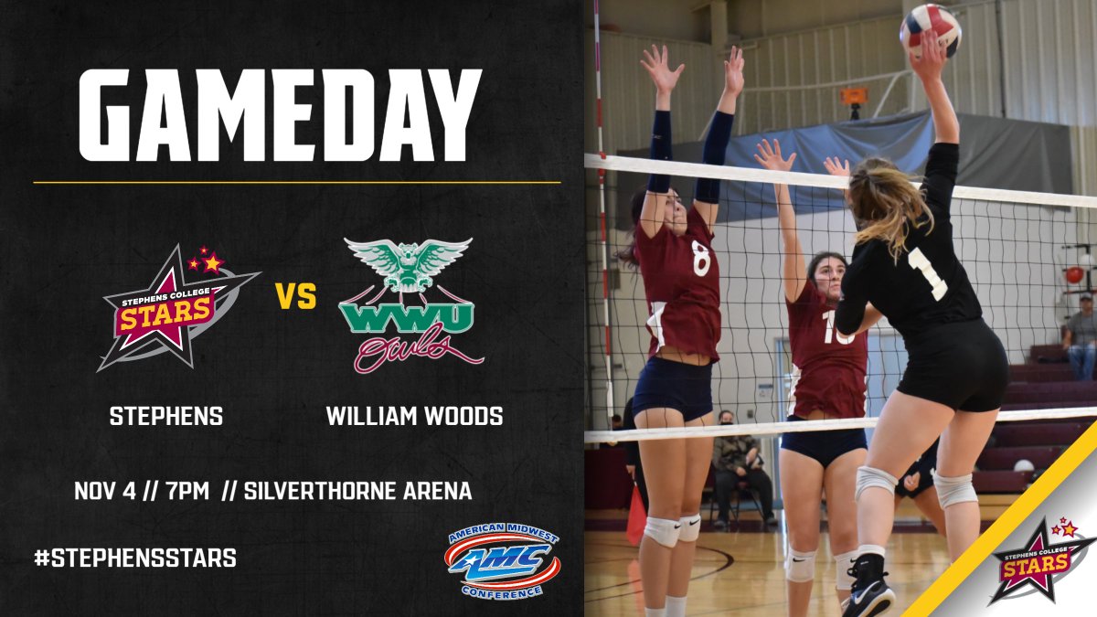 Stephens College Volleyball (@stephensstarsvb) on Twitter photo GAMEDAY for women's volleyball as they host the Owls of <a href="/wwuowls/">William Woods University Owls</a> in an <a href="/AMCSports/">American Midwest Conference</a> matchup at 7PM inside Silverthorne Arena!!
Live video: team1sports.com/stephens/
Live stats: bit.ly/3CNUM1p GAMEDAY for women's volleyball as they host the Owls of <a href="/wwuowls/">William Woods University Owls</a> in an <a href="/AMCSports/">American Midwest Conference</a> matchup at 7PM inside Silverthorne Arena!!
Live video: team1sports.com/stephens/
Live stats: bit.ly/3CNUM1p