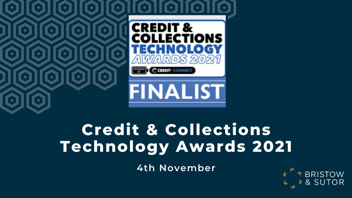 Bristow &amp; Sutor are attending the Credit &amp; Collections Technology Awards 2021 in Manchester this evening. We have been shortlisted for 3 awards this evening with <a href="/WebioHQ/">Webio</a>. Best of luck to all of the finalists that have been shortlisted for an award. 

#CCTechAwards