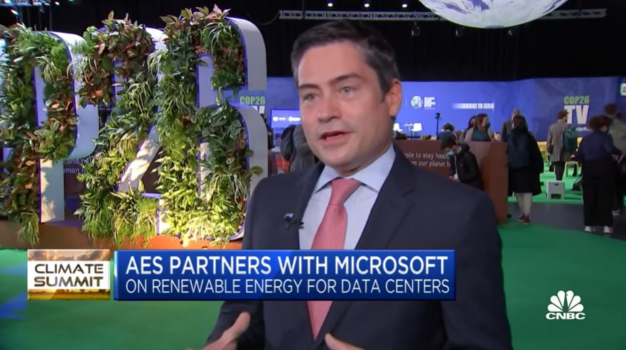 “Data centers today are already 3% of the global energy demand … The good thing is that all of the big players are already committed to 100% renewable energy.” Hear what else AES Clean Energy President Leo Moreno shared with <a href="/CNBC/">CNBC</a> at #COP26 today. 👉 cnb.cx/2YgsopT