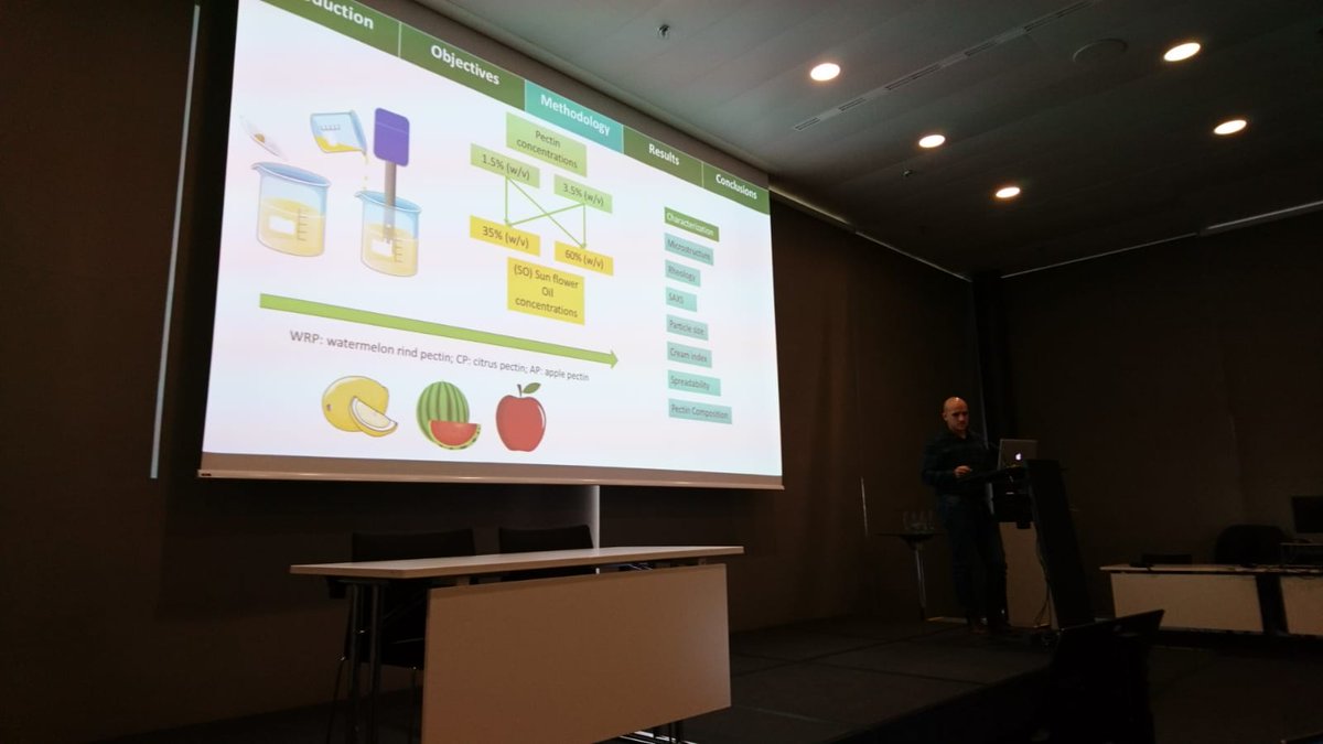 Sharing a little bit of knowledge to something bigger. "Emulsification mechanisms of pectin from different fruit wastes". #EFFoST2021 <a href="/iata_csic/">IATA CSIC</a>