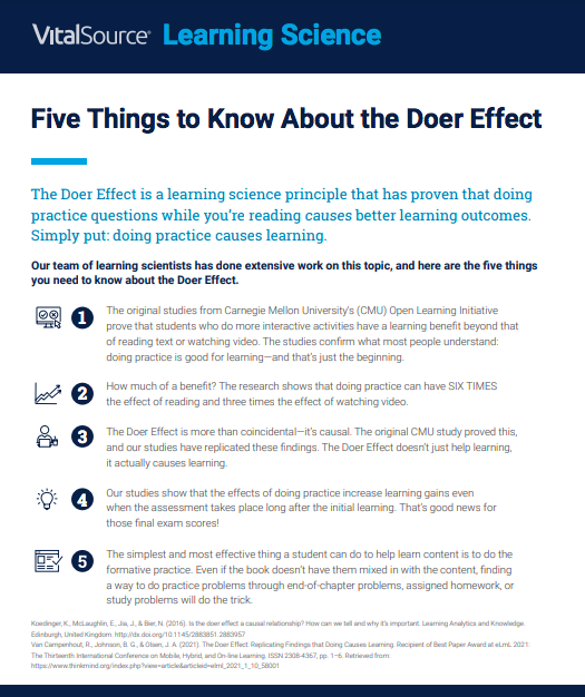 The Doer Effect is a learning science principle that has proven that doing practice questions while you're reading causes better learning outcomes. 

Our team of learning scientists has done extensive work on this topic and here's what you need to know: ow.ly/36P350GBhVq