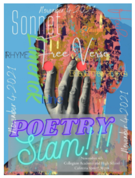 Mrs_SRussell's tweet photo. Support our very own as they grace the mic with their poetic presence at the "The @collegiate_ch Poetry Slam" which is being hosted in the Cafe at 6 PM, today, 11/4/2021!
**FREE ADMISSION**
**FREE ADMISSION**
Scholars may earn 4 volunteer hours for attending &amp; purchasing a snack. https://t.co/ILc9ay880N