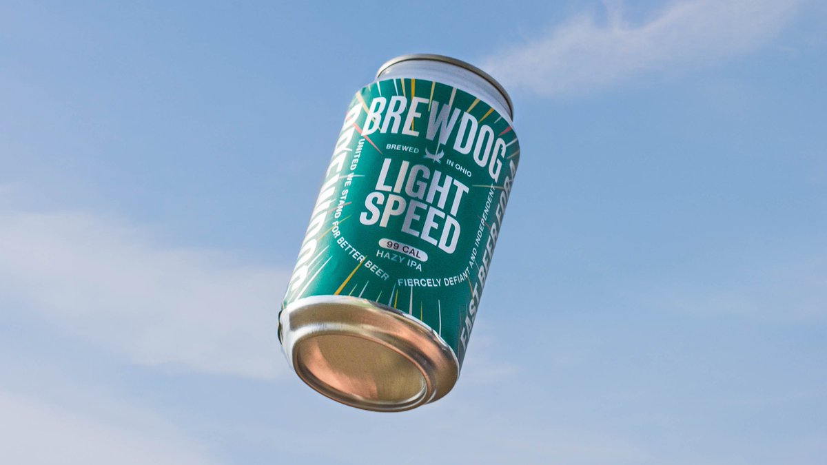 BrewDogCLE's tweet photo. MEET THE HEADLINERS: Lightspeed 🚀

Low calorie does not have to mean low flavor. This light beer has an all-star hop profile conjuring flavors of apricot and peach, with hints of citrus fruits and light floral notes refracting off the delicate malt base. https://t.co/8rwf5tMiOP