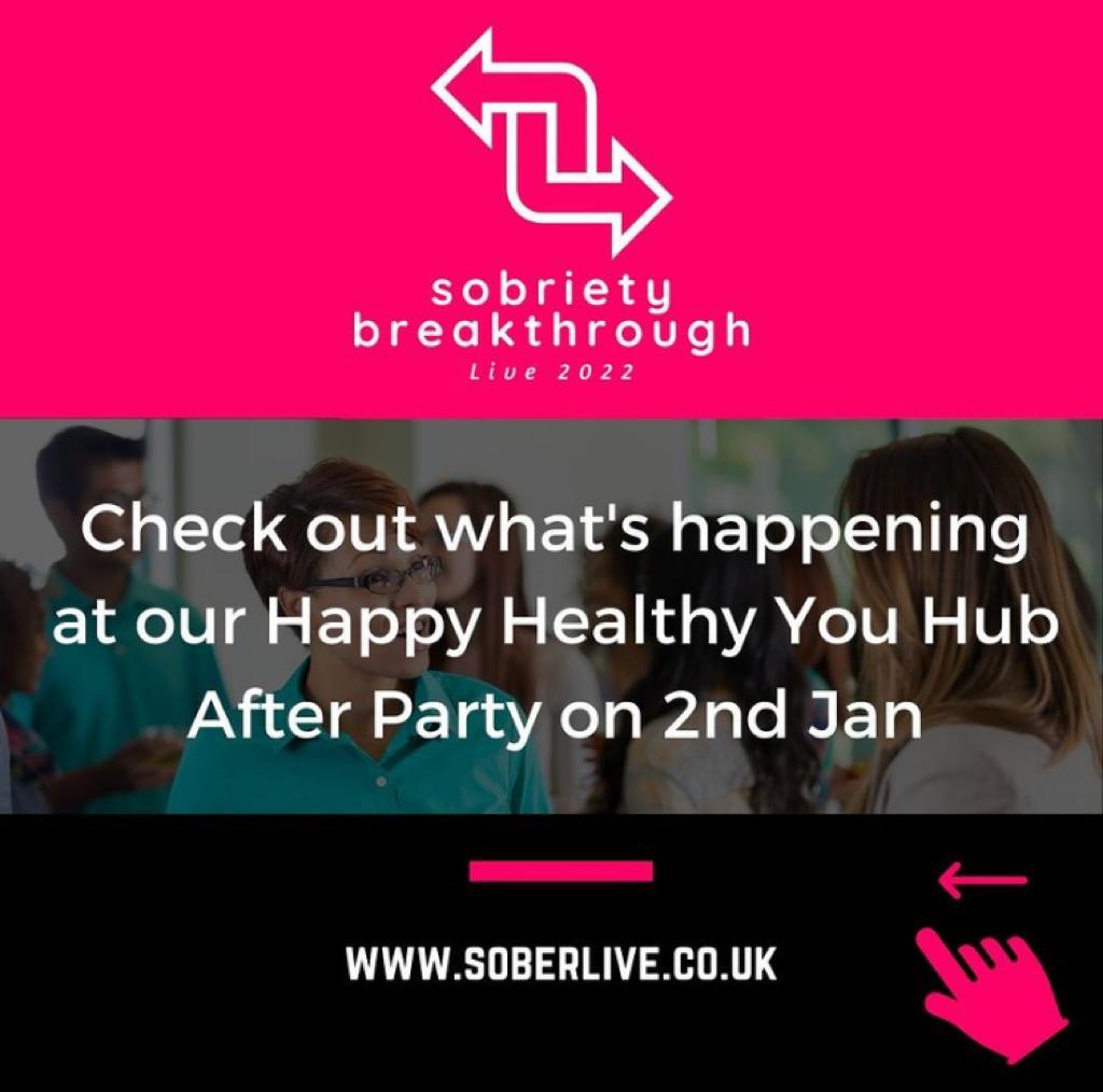 chapple_simon's tweet photo. Big announcement! Look at what we have lined up at the Happy Healthy You Hub for the Sobriety Breakthrough Live after-party.

What an amazing way to round off what is sure to be a powerful day of learning, connection and support.

#soberlive #sobrietybreakthrough #sober #sobriety https://t.co/tBqp0apdI9