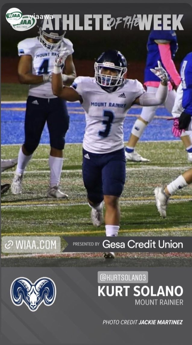 KurtSolano13's tweet photo. Beyond and blessed to receive the  athlete of the week. @wiaawa @MRHSRams @HighlineSchools @BrandonHuffman @CascadiaPreps https://t.co/OFs3Gcbmbe