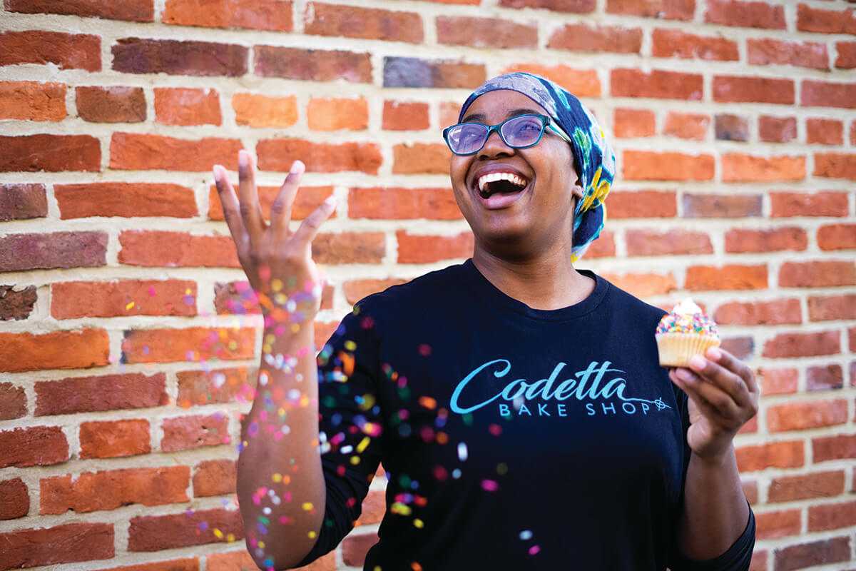 DowntownBalt's tweet photo. Want to be inspired? 

Sumayyah Bilal and Chris Burgess made the ultimate #pandemic shift when they turned a part-time passion for baking into the amazing Codetta Bake Shop! Read all about it in this month's @Baltimoremag 
https://t.co/LGHG9LWJX0 https://t.co/XqiPvwFM8M