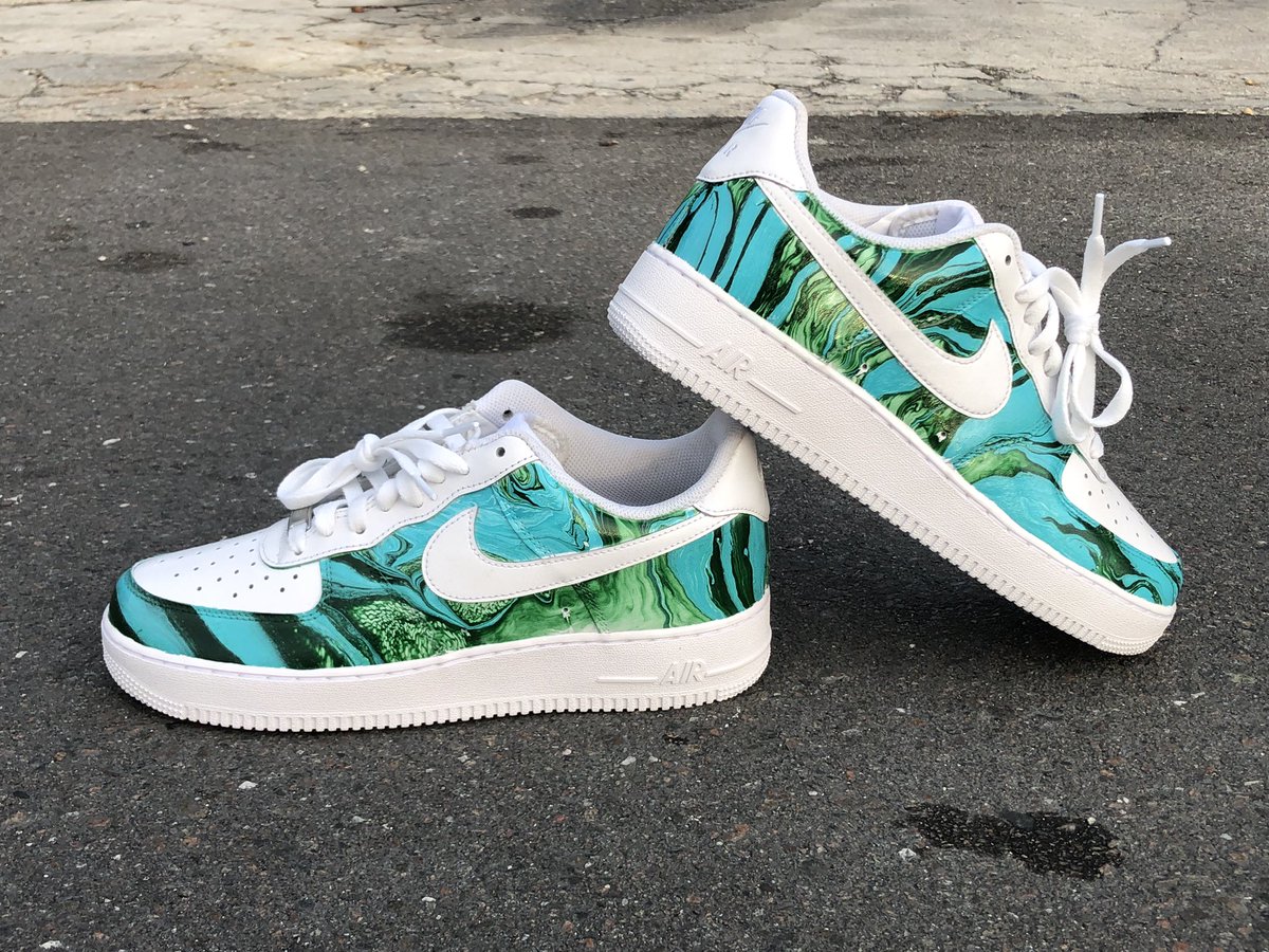 HydroGraphicsL1's tweet photo. “Globetrotters” affectionately called by our team members these hydro dipped Airforce 1’s are vibrant and ready for the street #art #Hydrodip #HydroGraphics https://t.co/NtqNCnHLuR