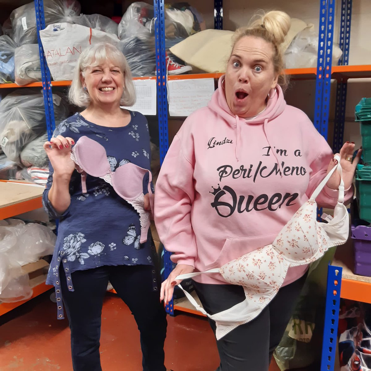 Big thanks to the lovely <a href="/GermainLindzi/">Lindzi Germain 'Mersey Mouth'</a> who dropped off lots of new bras for our clients from her recent Peri/Meno Queens event. 💛