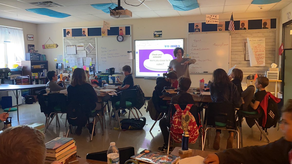 miss_illy's tweet photo. We are loving having @Allybergy in class for math today! We were super engaged with this three act task! https://t.co/pINO7bjhi5