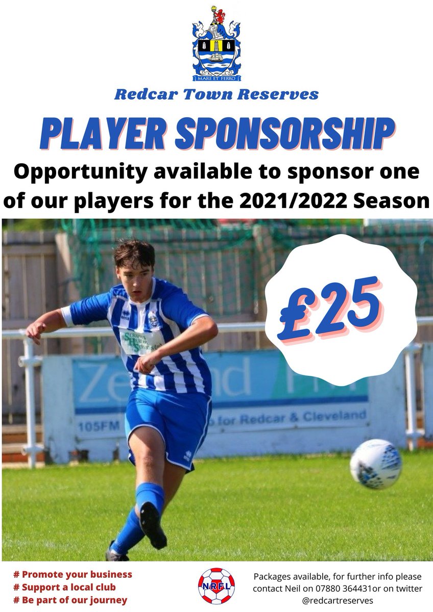 We still have opportunities available to sponsor one of our players for the season.  Promote your business and support a local club ⚽🔵⚪👍
