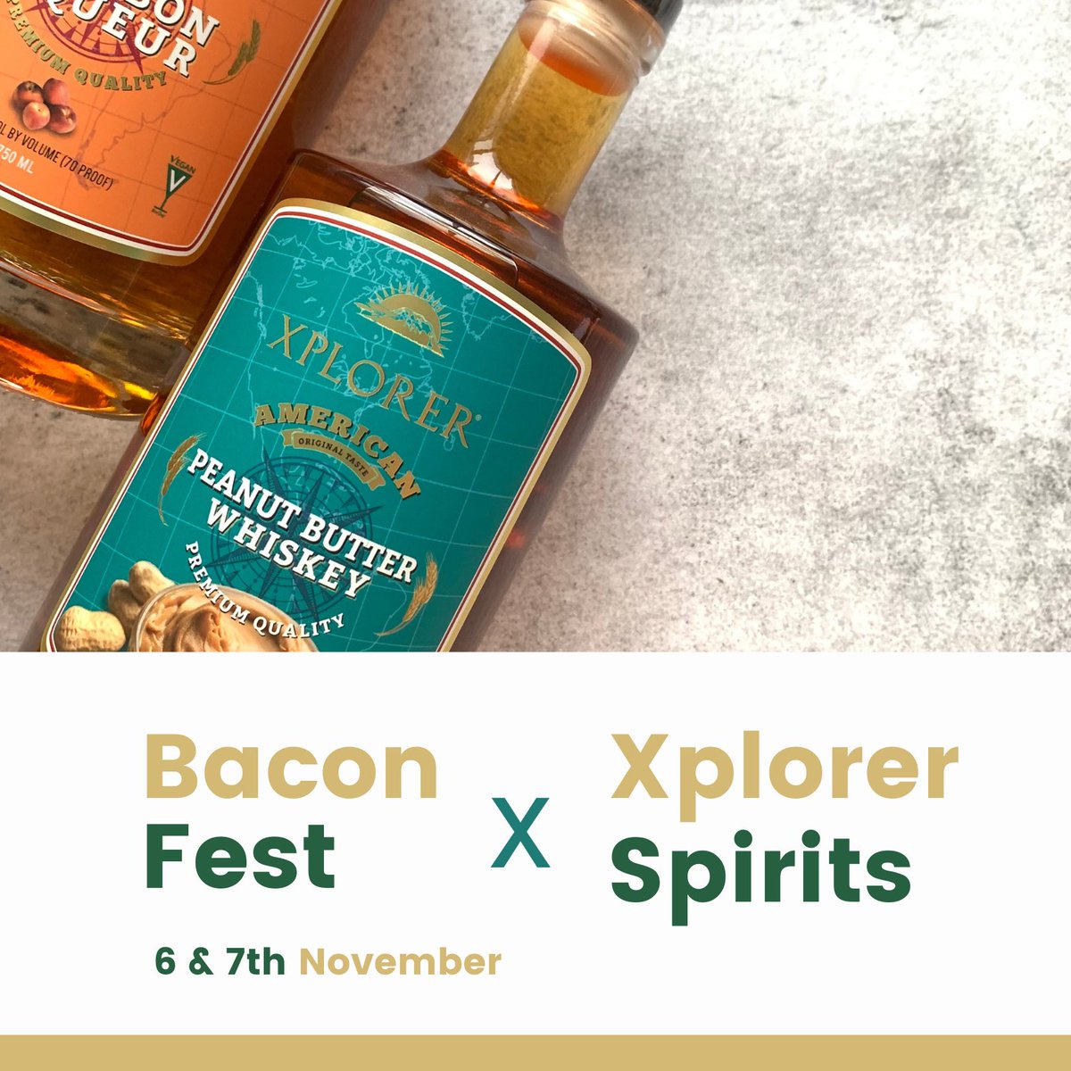 XplorerSpirits's tweet photo. We will be at the Bacon #Fest on Nov 6th and 7th with our complete range of Xplorer Spirits products. Do drop by and pick your favorites!

#BaconFest is happening in Easton PA, &amp; will be located on Northampton St. Between S. 2nd St. And Green St.

Map: https://t.co/PuojfOsLoL https://t.co/oBdq5tclx7
