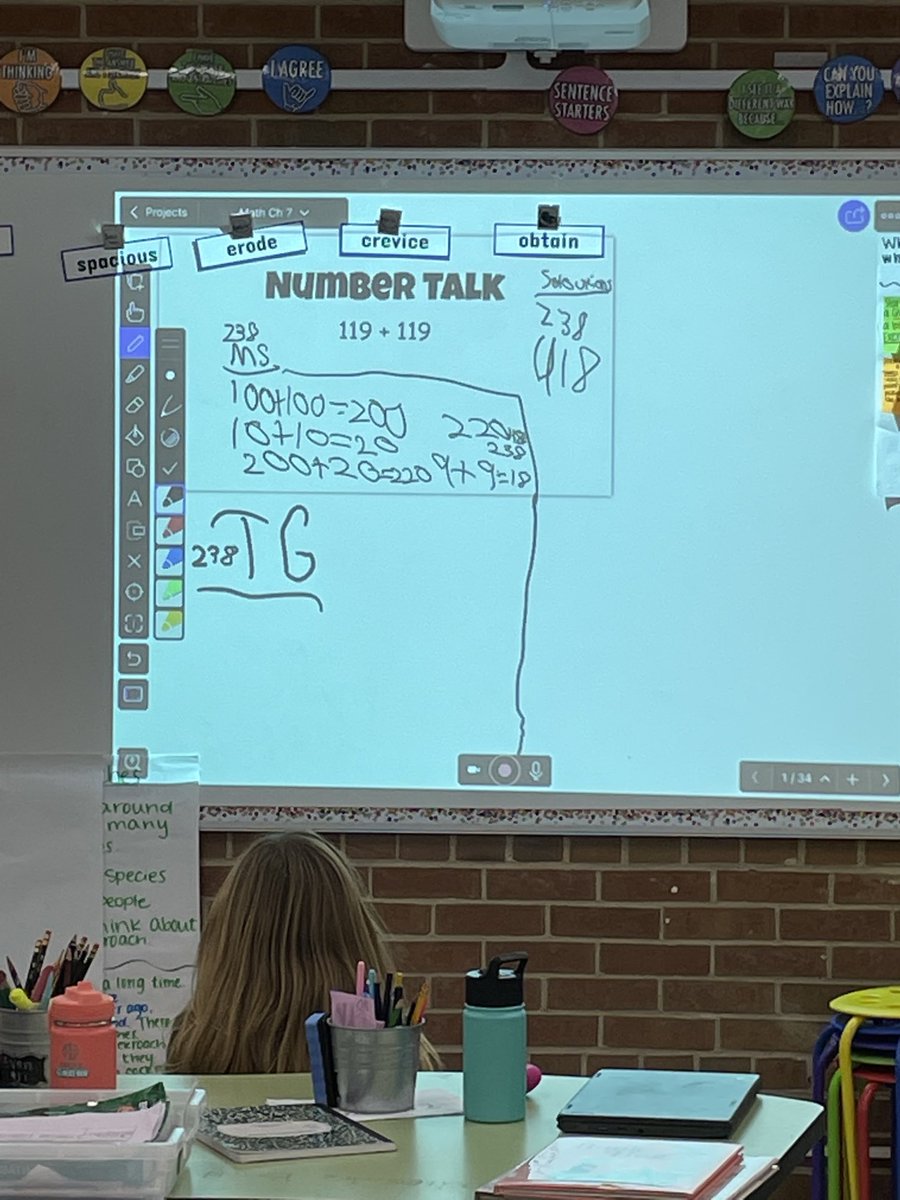 Students take the lead on number talk! ⁦<a href="/laurakoterbski/">Laura Koterbski</a>⁩ #engage109 #kip109