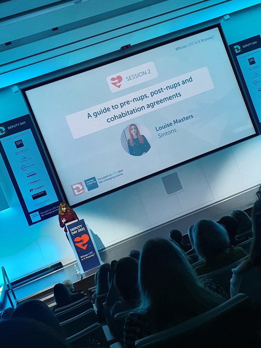 SintonsLaw's tweet photo. Some photos of @louisemSintons from @SintonsFamily
presenting at the @FrenkelTopping Deputy Day Conference https://t.co/Q4m0f6iueK with chair @paullewismoney today #WhoseLifeIsItAnyway #Prenups #Postnups #CohabitationAgreements #deputyday https://t.co/cJbEdM9WqM