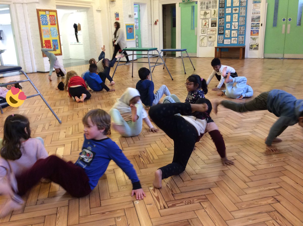 We had a great time balancing in different positions in PE.
