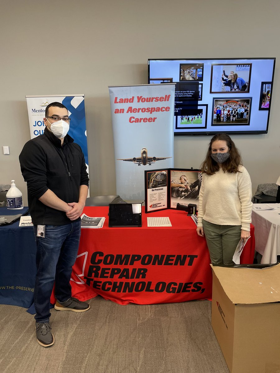 jgallagherCLE's tweet photo. The @ComponentRepair team is excited to take part in the Mentor Schools career expo- talking career pathways and opportunities and even inspecting some aerospace components 😉@mentorschools @MentorHigh https://t.co/BP1jgGMVBx