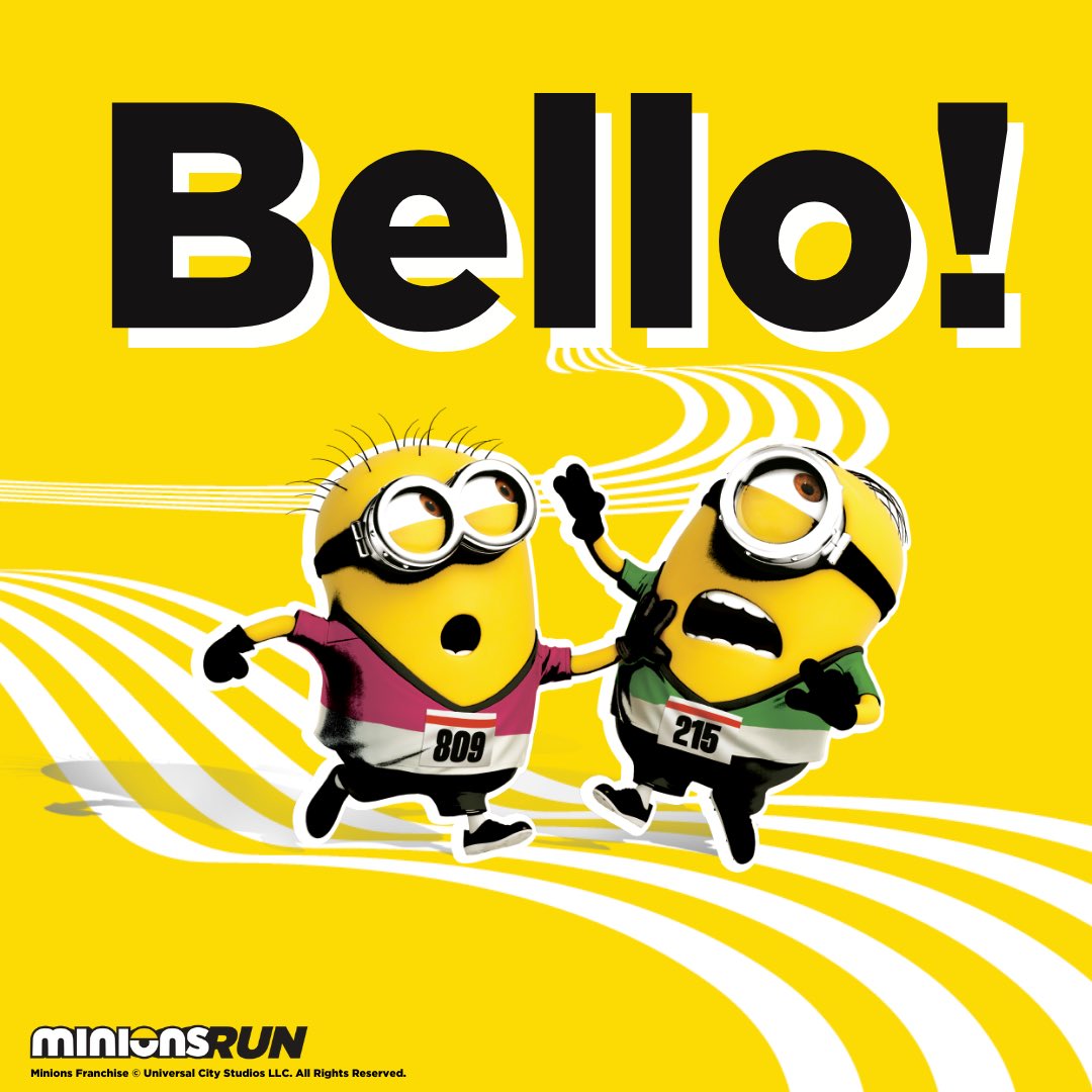 celina_still's tweet photo. Bello! Are you ready to run with the world’s favorite yellow henchmen? Join Kevin and Stuart in the Minions Run - a virtual event that will have you laughing all the way to the finish line!

🍌 https://t.co/wXsfldxjDU Use “MinionsRunBR” for 10% off #minions5k #minions5kBR https://t.co/I9Y4T6yVMc
