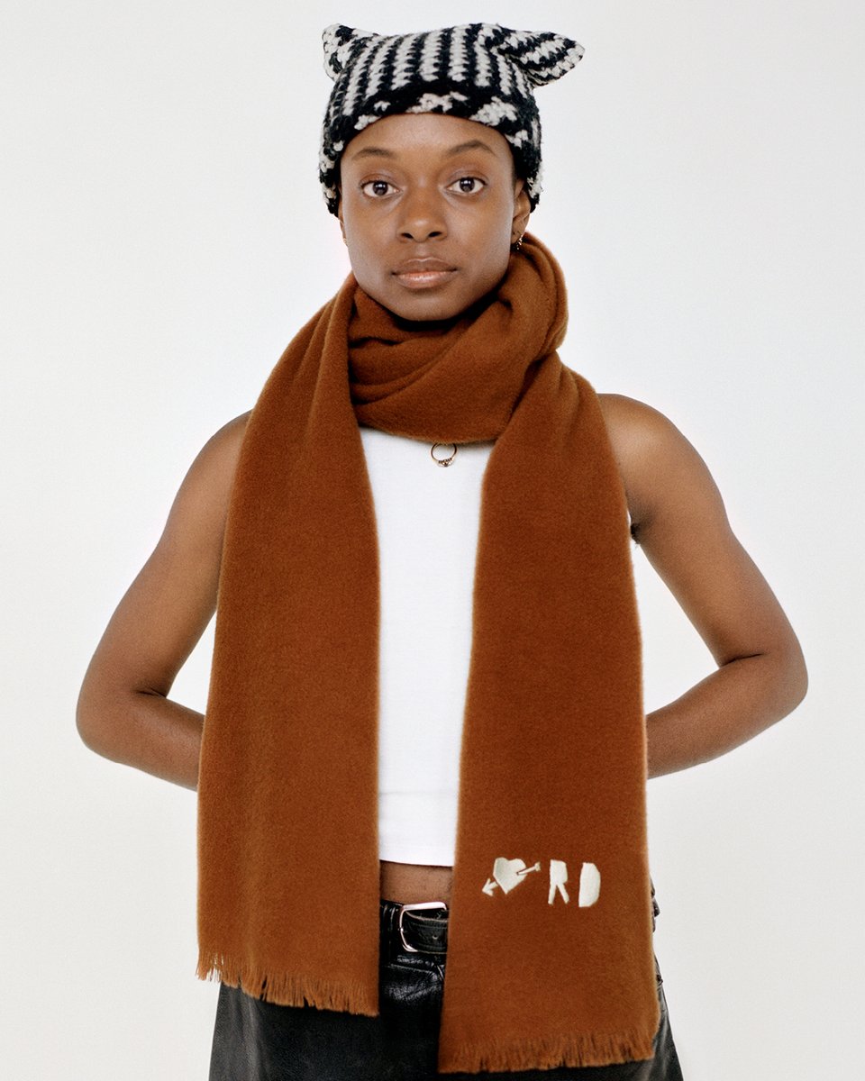 acnestudios's tweet photo. In a new portrait series, photographer #RonanMckenzie portrays artist #RheaDillon, whose work challenges what they call the “rules of representation” which have long defined Western culture and art. 

Rea wears our latest scarf, personalisable at https://t.co/OGNfcxDrdb. https://t.co/f6RjPusXc5