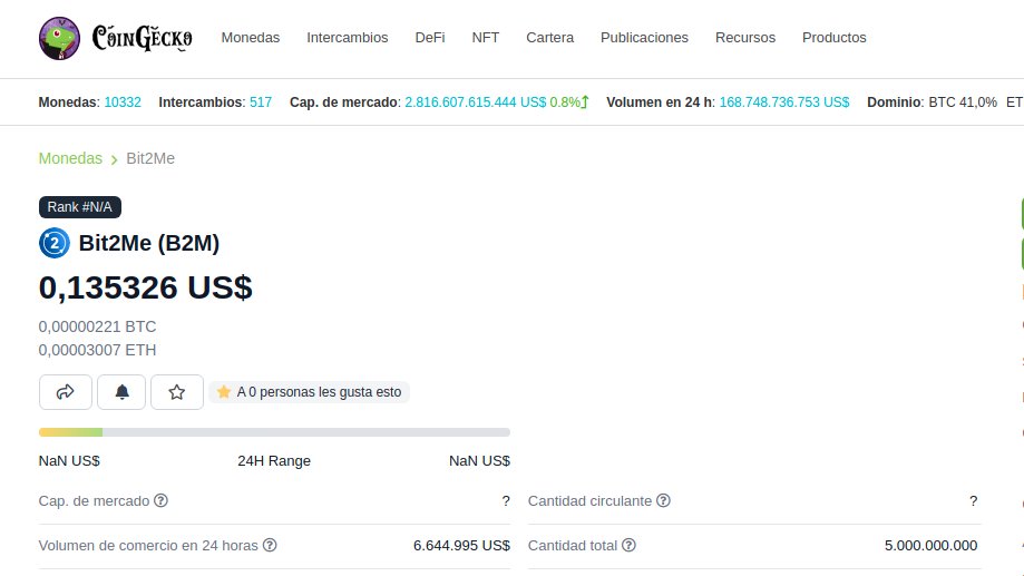 bit2me's tweet photo. B2M Token is now listed in @coingecko! 🦎 https://t.co/C0oj8DBUzX