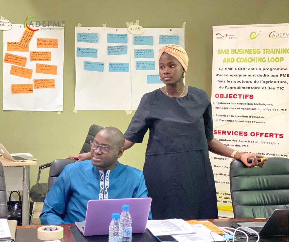 Adepme's tweet photo. #Jour-2 de l'atelier de mise à niveau à la méthodologie du SME LOOP.
Nos participants se sont penchés sur l'organisation des formations dans le #SME, le plan de développement entrepreneurial ainsi que les outils de gestion obligatoires dans le cadre du #SMELoop.
#adepme #GIZ https://t.co/oRnWjgnFwd