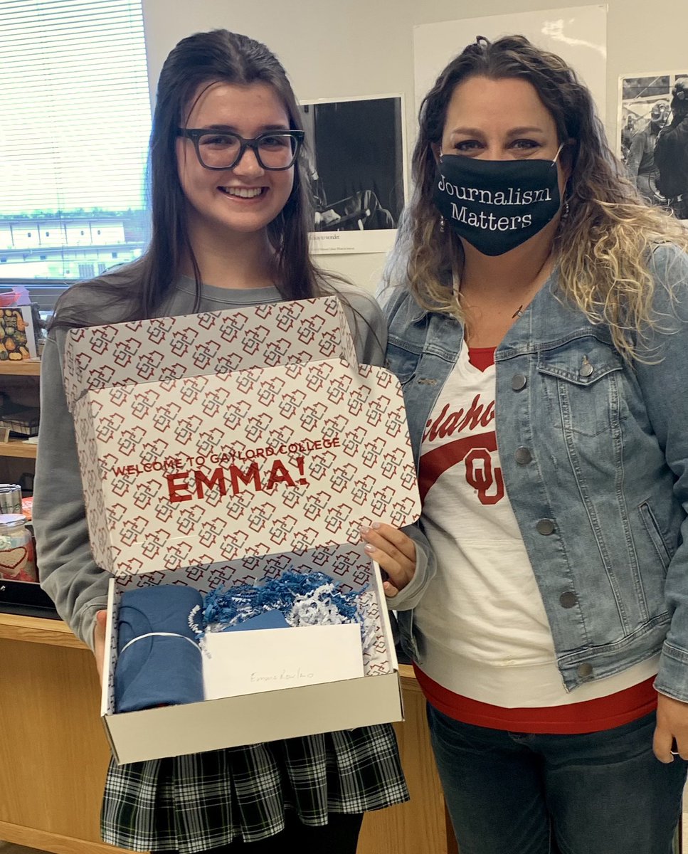 Want to brighten your day? Just drop off acceptance packages to high school seniors! Here are two I got to meet today—Emma and Lexie, and they will be <a href="/UofOklahoma/">University of Oklahoma</a> <a href="/GaylordCollege/">Gaylord College</a> in fall ‘22!