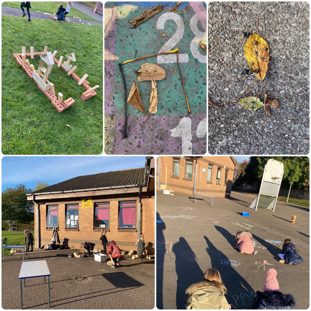bannps's tweet photo. P2L made the most of #OutdoorClassroomDay creating leaf artwork, houses, trim trails and pictures! 🍁 ☀️ https://t.co/XzcV54BoZq