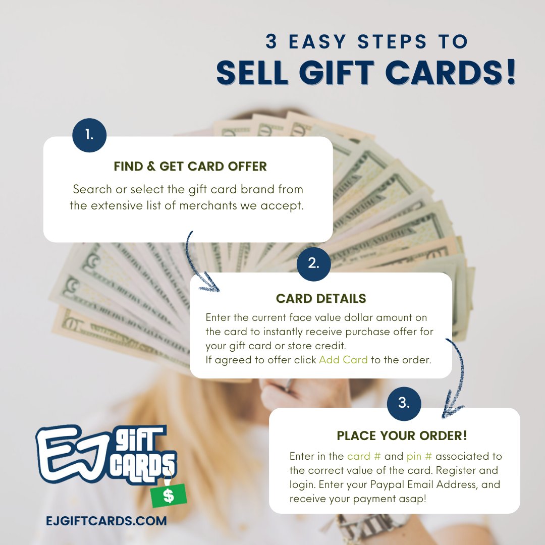 ejgiftcards's tweet photo. Turn unwanted Gift Cards into cash in 3 easy steps!👌💰
Visit https://t.co/K6y98QcIo8 now and start selling! https://t.co/5wkSo7EMPf