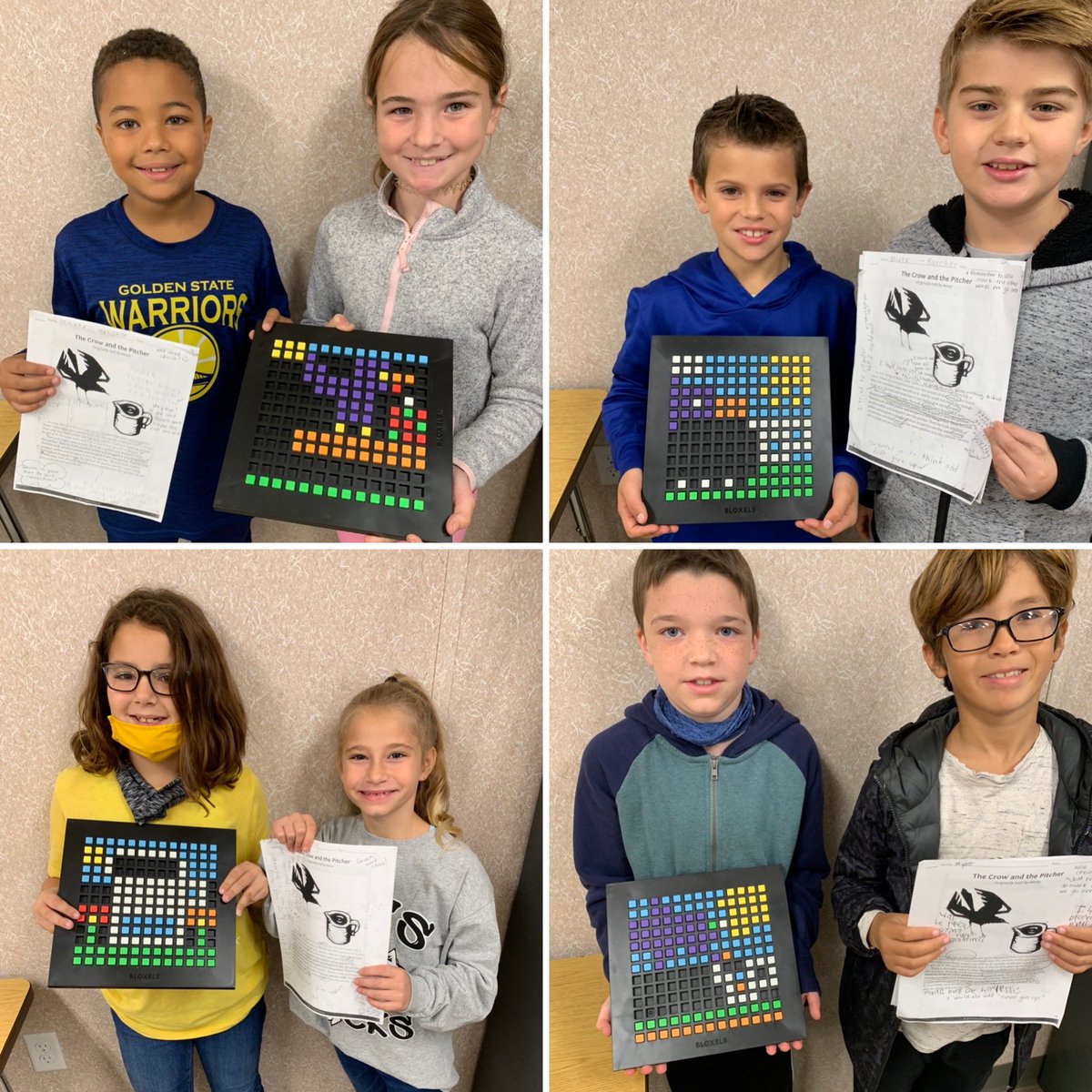 thefoxymermaid's tweet photo. @WOESwildcats 3rd graders practice imagery using @bloxels after finishing an Aesop’s Fable from Jacob’s Ladder. They are one step closer to writing their own fables and designing a game to tell the tale! #woesrocks #CCPSgifted #giftedkids https://t.co/ux96N001SH