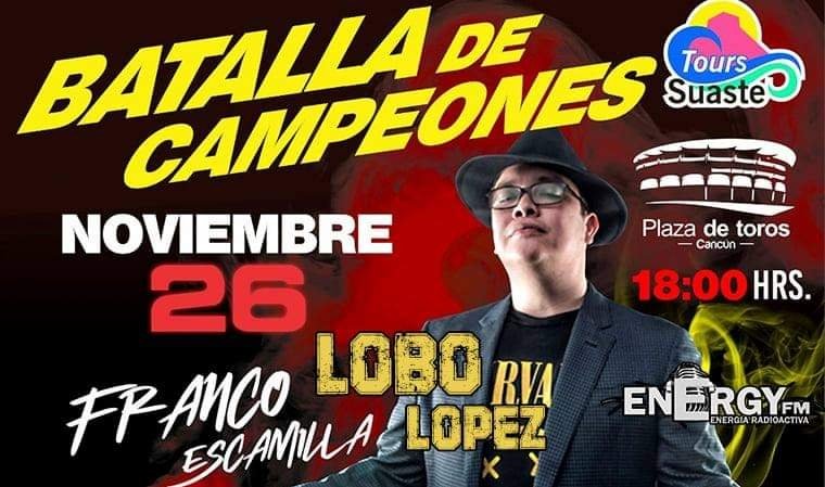 EnergyFM2's tweet photo. LA BATALLA DE CAMPEONES 

No te puedes perder en plaza de toros Cancun
Lo mejor del freestyle llega a Cancún, los mejores exponentes de este género invadiránPlaza de Toros Cancún.
Precios son accesibles 
Desde los $385 pesos en zona general, preferente $495 pesos y $660 pesos VIP https://t.co/JypzXJ68qV