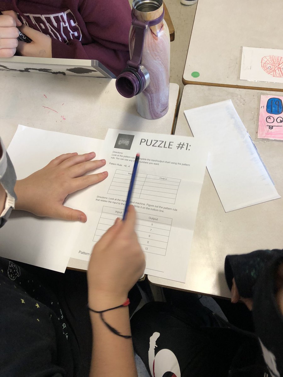 Spicing up patterning with a patterning escape room. Luckily, 6 Johnston made it out! @helenrjohnston1 #hrcemath <a href="/SSEShrce/">St. Stephen's Elementary School</a>