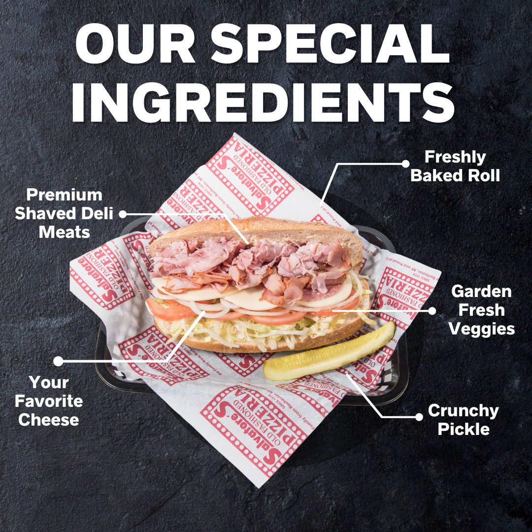 Only the freshest ingredients. Serving up delicious food for lunch and dinner at your favorite Salvatore's location. #RocPizza #RochesterFoodies #585Food